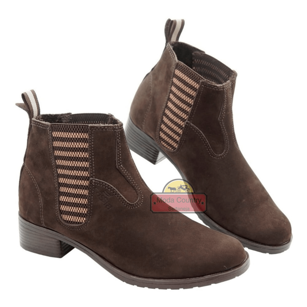 Botina de Couro Country Feminina Estilo Chelsea MCS9038