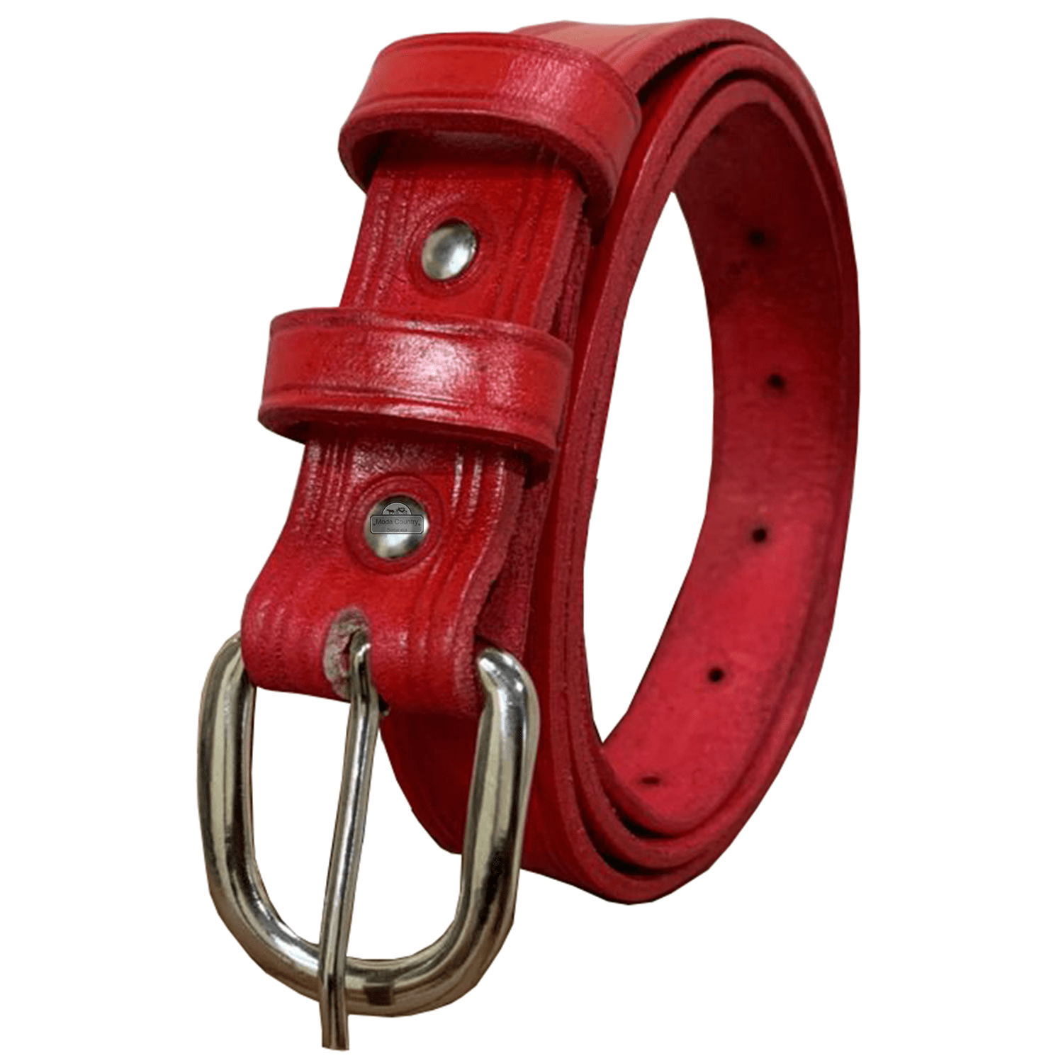 Cinto Vermelho Feminino Couro Legítimo 25mm MCS7166