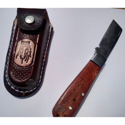 Bainha de Couro Legítimo e Canivete Aço Carbono MCS5202