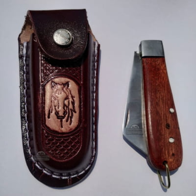 Bainha de Couro Legítimo e Canivete Aço Carbono MCS5202