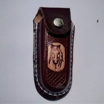 Bainha de Couro Legítimo e Canivete Aço Carbono MCS5202