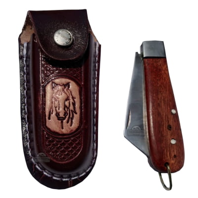 Bainha de Couro Legítimo e Canivete Aço Carbono MCS5202