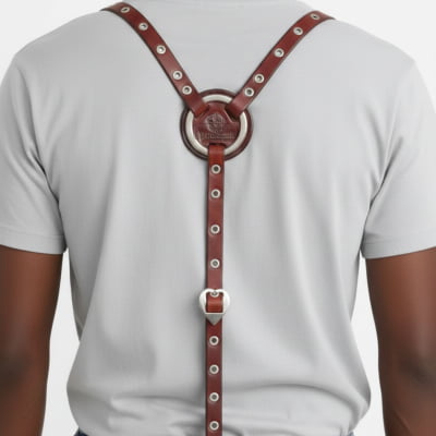 Suspensório Cinto de Couro Legítimo com Regulagem Adulto MCS7060