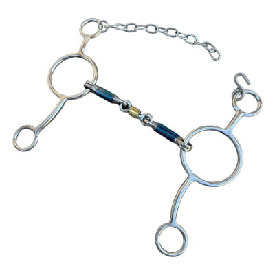 Bridão para Cavalo Bolinha Levantador 3 Argolas Inox MCS8639