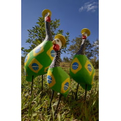 3 Galinhas D'angola De Chapéu Para Decoração Brasil MCS1780
