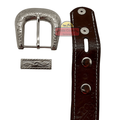 Cinto Country Cowboy de Couro Feminino Strass MCS7128