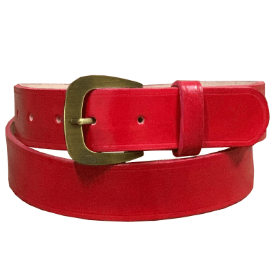 Cinto Largo de Mulher Couro Legítimo Fivela Long Vermelho MCS7197